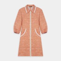 Robe courte Rimoda en tweed Orange Maje