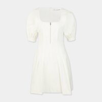 Robe courte zip coton et lin Blanc Proenza Schouler