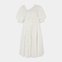 Robe mi longue asymétrique Casabianca coton Blanc Aje
