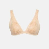 Soutien-gorge triangle foulard sans armature en broderie Beige Scandale Eco Lingerie