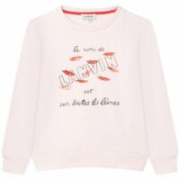 Sweat molletonné en coton Rose Lanvin Kids