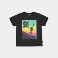 T-shirt droit Rame en coton bio Noir Molo