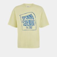 T-shirt droit coton logo Jaune Opening Ceremony