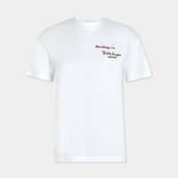 T-shirt droit coton motif corail et signature Blanc Palm Angels