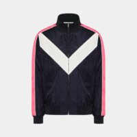 Veste de survêtement ajustée avec jacquard Optical Valentino courte Bleu Valentino