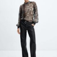 Blouse semi-transparente imprimée - Mango