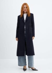 Manteau laine rayures - Mango