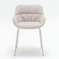 Chaise rembourrée en tissu avec accoudoirs - Mdd