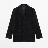 Blazer denim floqué - Massimo Dutti