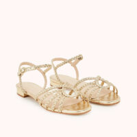 Sandales plates en cuir tressé olina - Cosmoparis