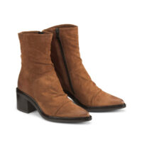 Bottines pointues en cuir plissé - Mjus