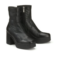 Bottines cuir à talon et plateforme - Maison Minelli