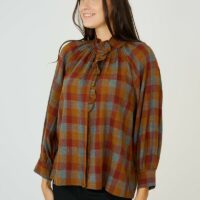 Blouse à carreaux col mao - See U Soon