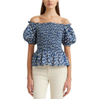 Blouse à smocks manches courtes imprimé BIERBRIN - Lauren Ralph Lauren