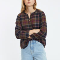 Blouse carreaux col rond manches longues TOMI - Des Petits Hauts