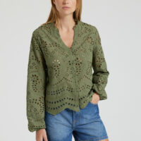 Blouse col V broderies anglaises - Only