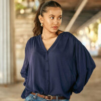 Blouse col V en coton ajouré BOLIAS - La Petite Etoile