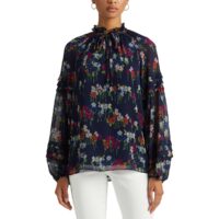 Blouse col v imprimé graphique manches longues - Lauren Ralph Lauren