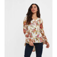 Blouse col v manches longues imprimé fleuri - Joe Browns