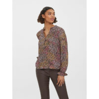 Blouse col v manches longues imprimée - Vero Moda