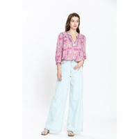 Blouse encolure V manches 3/4 imprimée - See U Soon