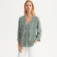 Blouse imprimée col V manches 3/4 - Anne Weyburn