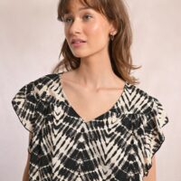 Blouse imprimée manches courtes col V - Molly Bracken