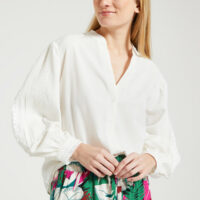 Blouse manches longues à broderie SHILA ECRU - Des Petits Hauts