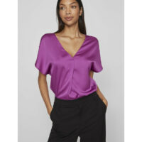Blouse satinée manches courtes - Vila