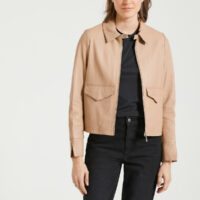 Blouson à col chemise en cuir DARLA - Oakwood