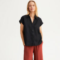 Chemise en lin manches courtes - Anne Weyburn
