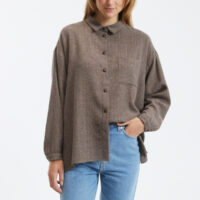 Chemise manches longues fil métallisé VANILLE - Des Petits Hauts