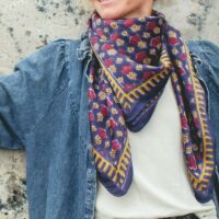 Grand foulard soie LATIKA poppy - Apaches Collections