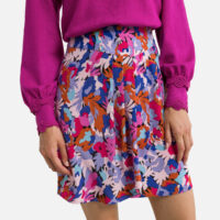 Jupe courte à fleurs multicolores FER - Suncoo