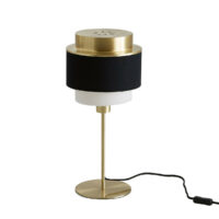 Lampe à poser laiton verre opaline et coton - Maison Sarah Lavoine