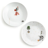 Lot de 4 assiettes à dessert en porcelaine - Sam Baron