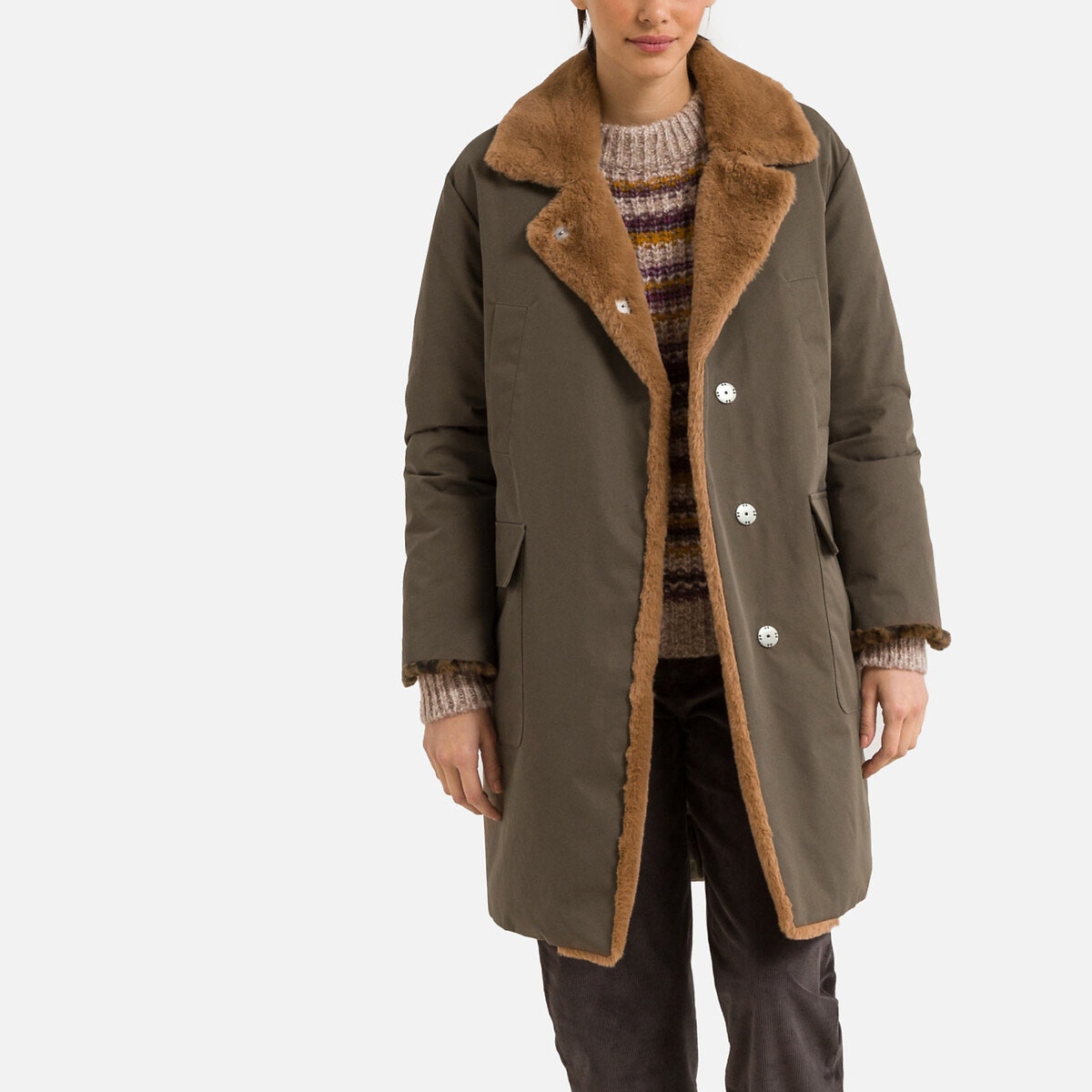 Manteau mi-long réversible pressionné BANG - Oakwood