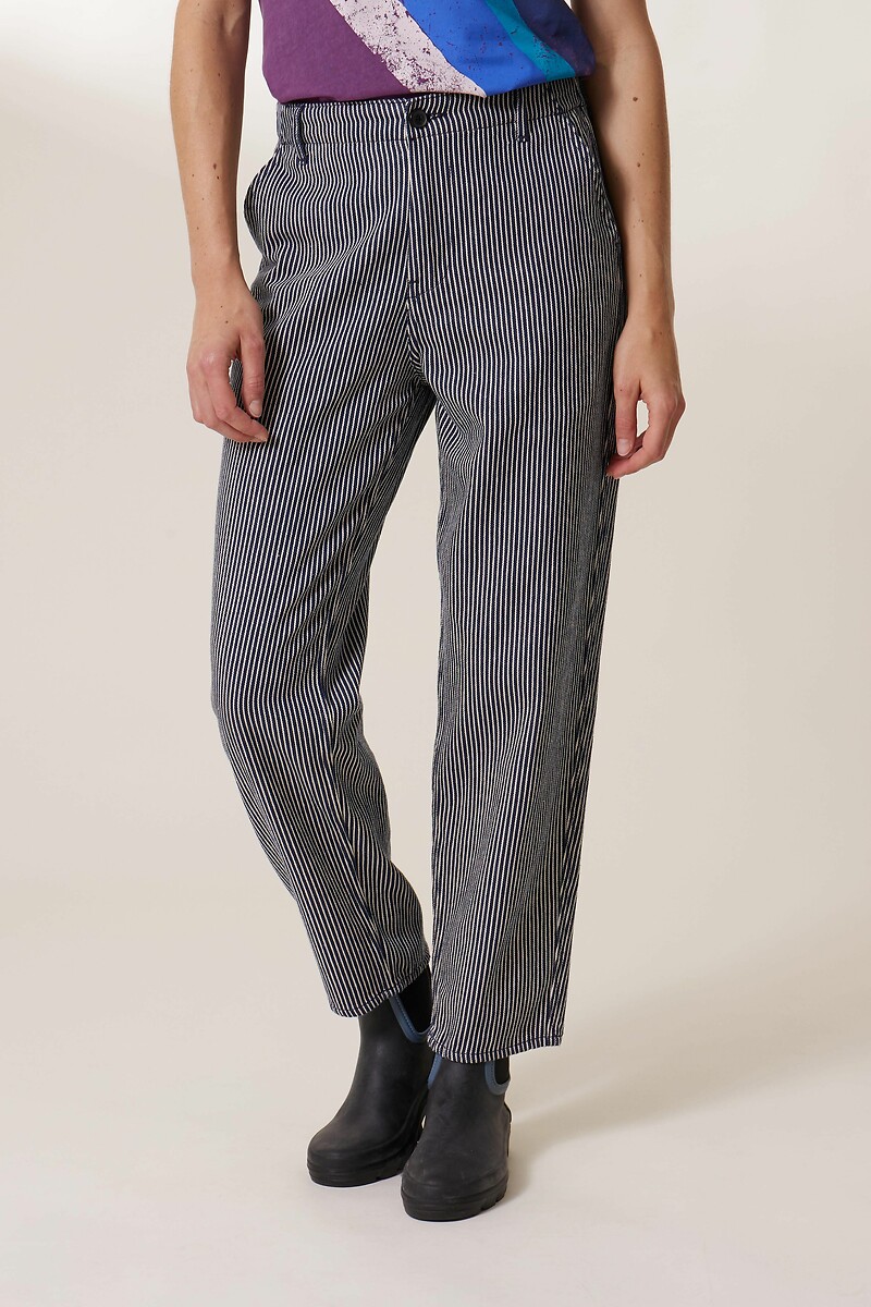Pantalon droit à rayures ARMINA - Leon &Amp;Amp; Harper