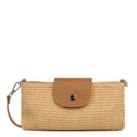 Pochette à rabat paille et cuir MINI OSIER ITALIE - Lancaster