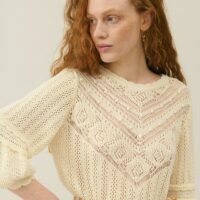 Pull maille crochet manches aux coudes CROISETTE - Louise Misha