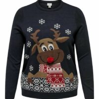 Pull motif Noël devant col rond - Only Carmakoma