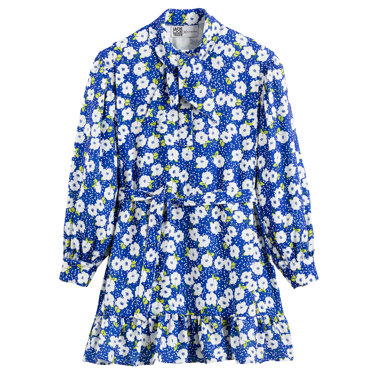 Robe col lavallière manches longues imprimée - Roseanna