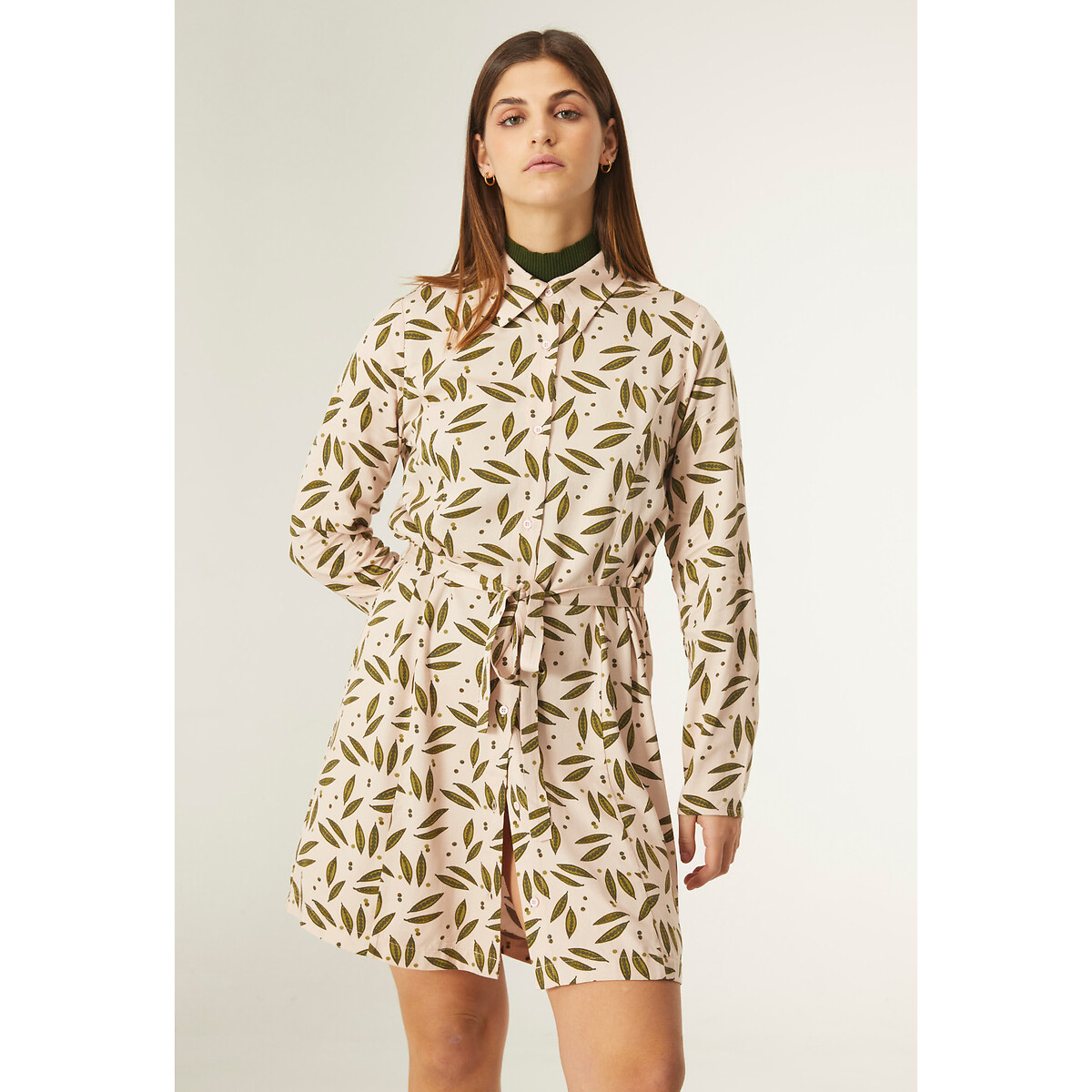 Robe imprimée boutonnée avec ceinture - Compania Fantastica