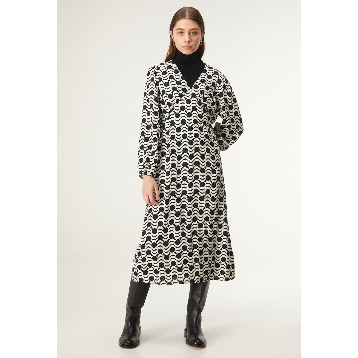 Robe midi imprimée col V - Compania Fantastica