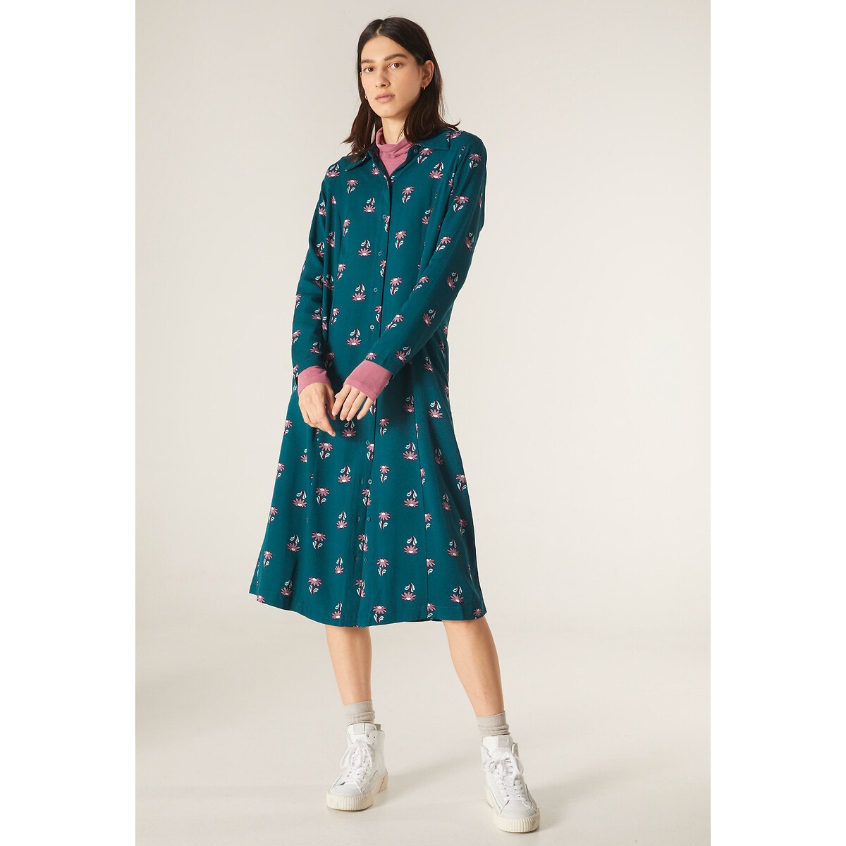Robe midi imprimée et boutonnée - Compania Fantastica