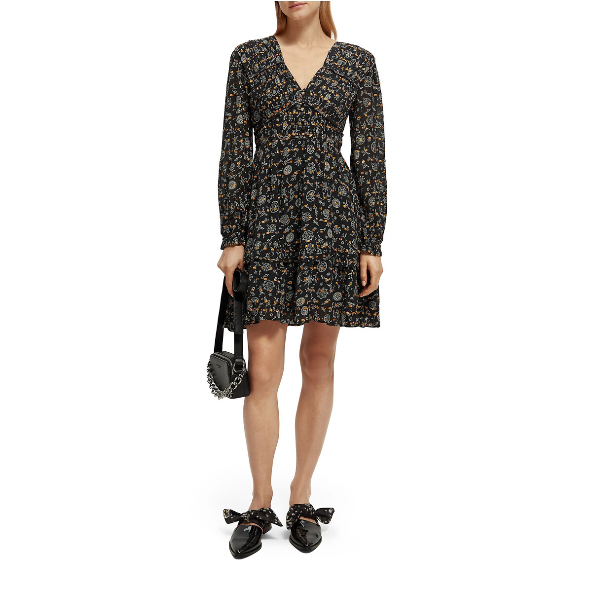 Robe patineuse courte manches longues - Scotch &Amp; Soda