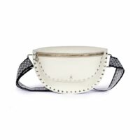 Sac banane en cuir BOX SMILE - Craie