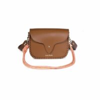 Sac pochette en cuir WEST - Craie