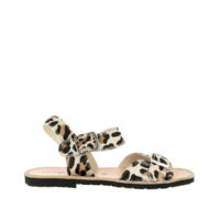 Sandales en cuir talon plat AVARCA BOUCLE LEOPARD - Minorquines