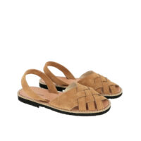 Sandales en cuir talon plat AVARCA COMPOSTELLE - Minorquines